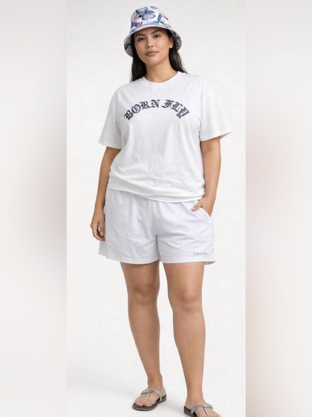 Born Fly Men's White Graphic Short Sleeve Tee